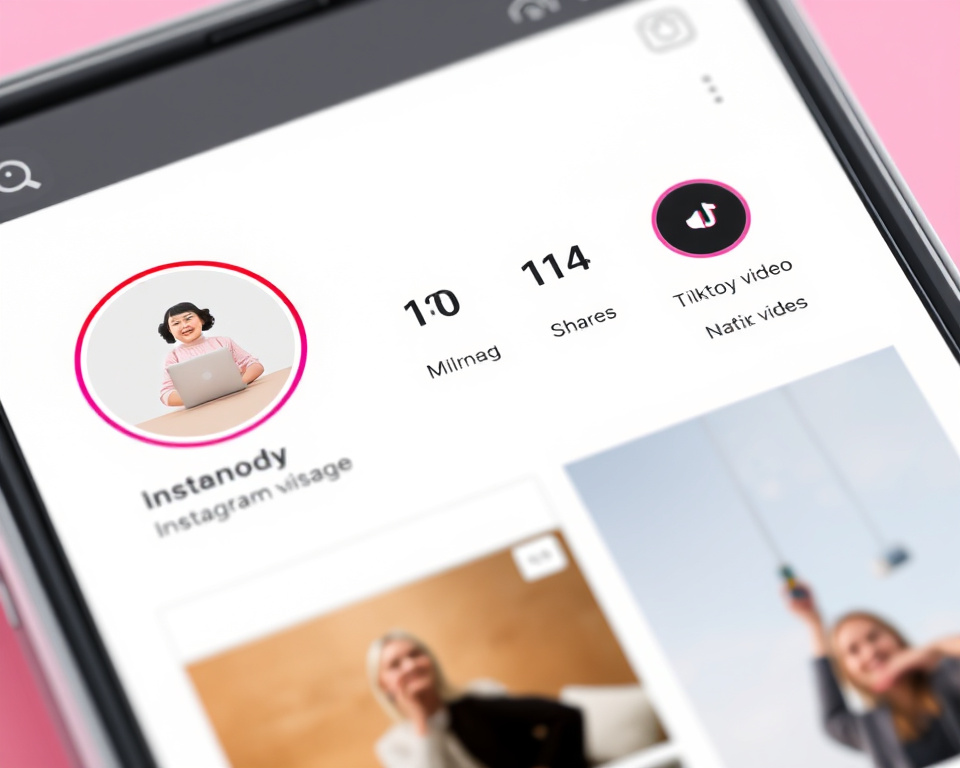A brand's social media profile displaying video posts with engagement statistics visible